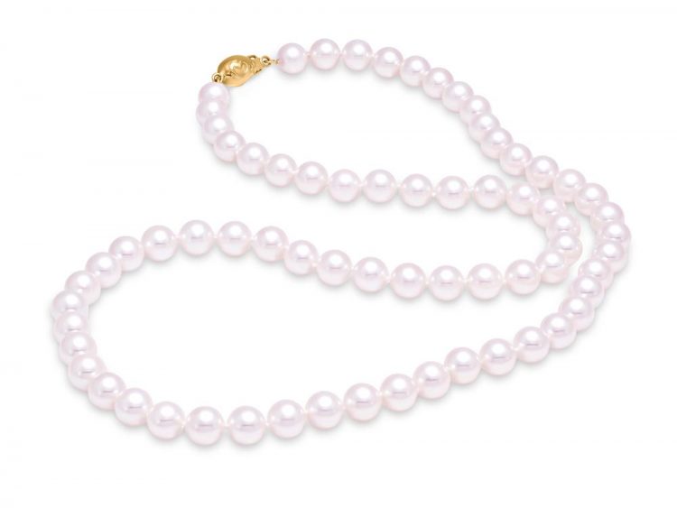 MASTOLONI - 18K White Gold 6-6.5MM White Round "A" Quality Akoya Pearl Strand 20 Inches