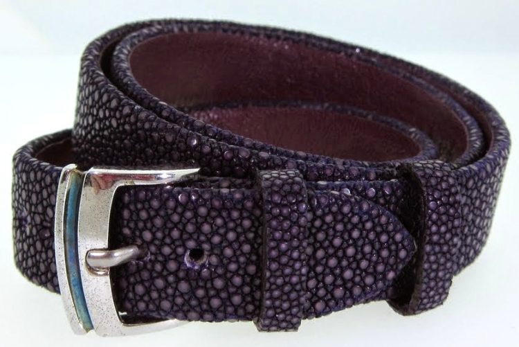 Purple Triple Wrap Textured Leather Bracelet