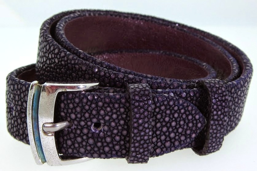 Purple Triple Wrap Textured Leather Bracelet