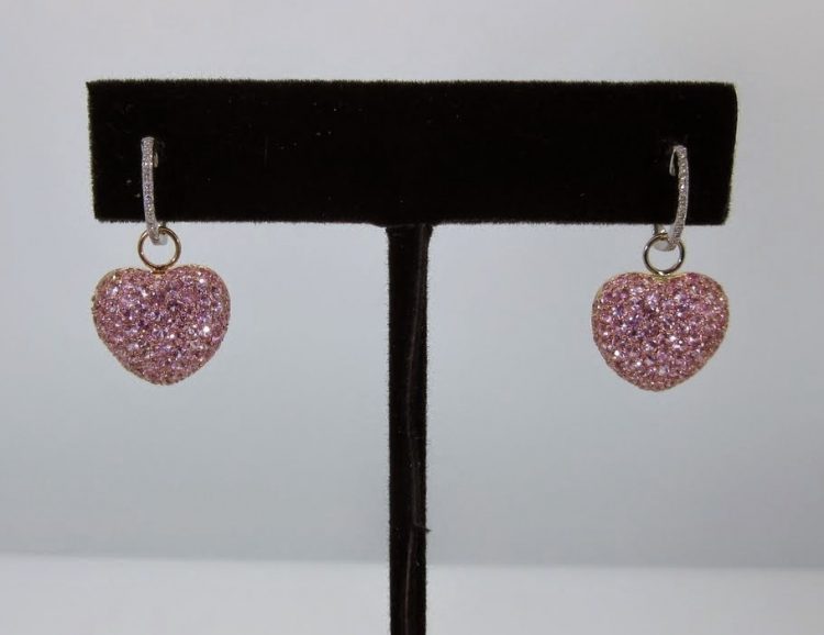 Pink Heart Earring Charms