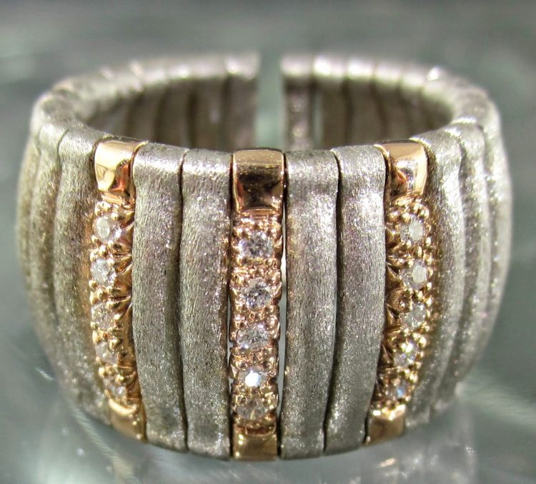 Diamond Satin Cuff Ring