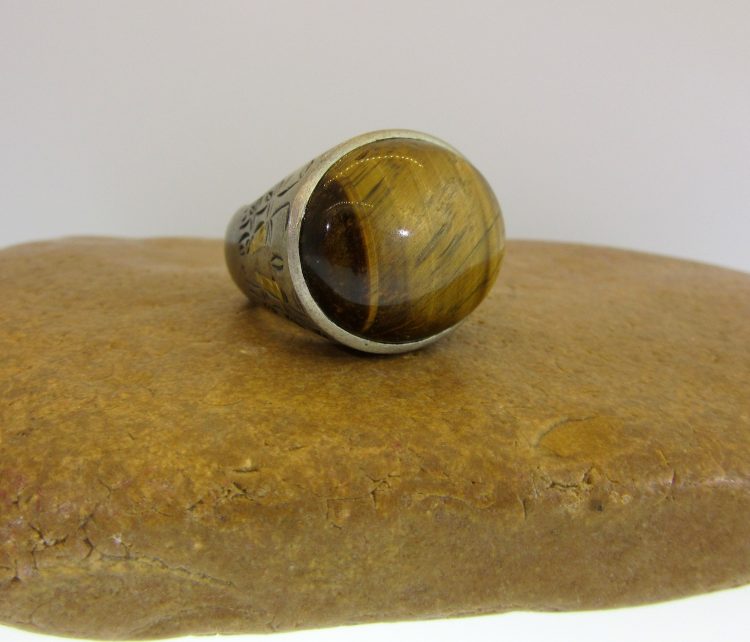 Tiger Eye Bamboo Ring