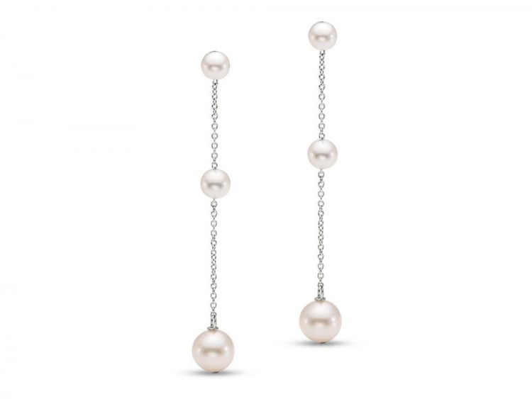 MASTOLONI - 14K White Gold 4.5-7.5MM White Round Freshwater Pearl Earring