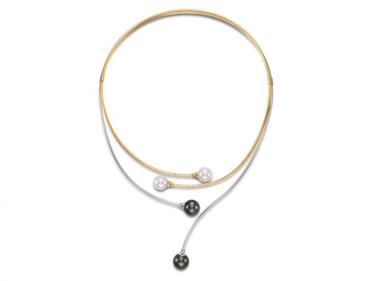 MASTOLONI - 18K Two Tone Gold 10-10.5MM Multicolor Black & White Round Tahitian and Cultured Pearl Necklace