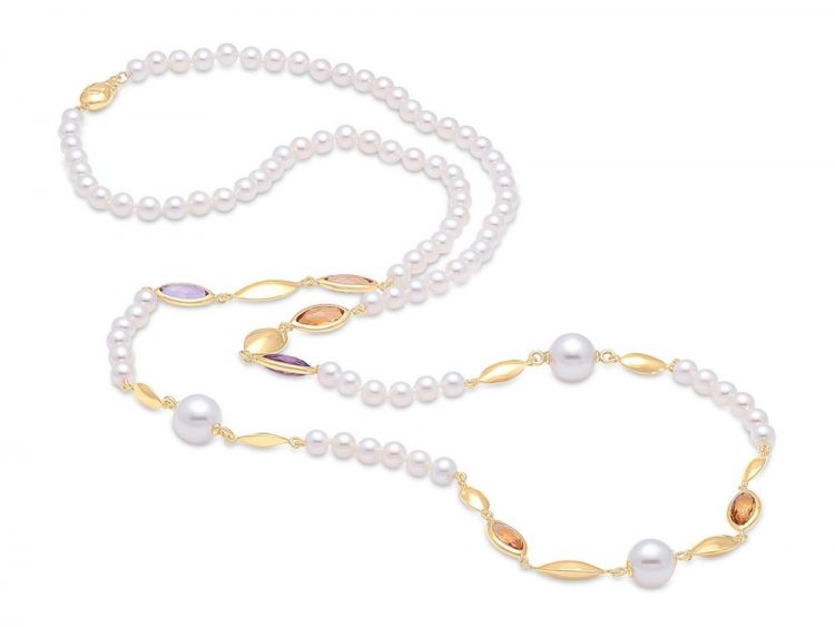 MASTOLONI - 18K Yellow Gold 4.5-5MM White Round Cultured Pearl Necklace 31 Inches