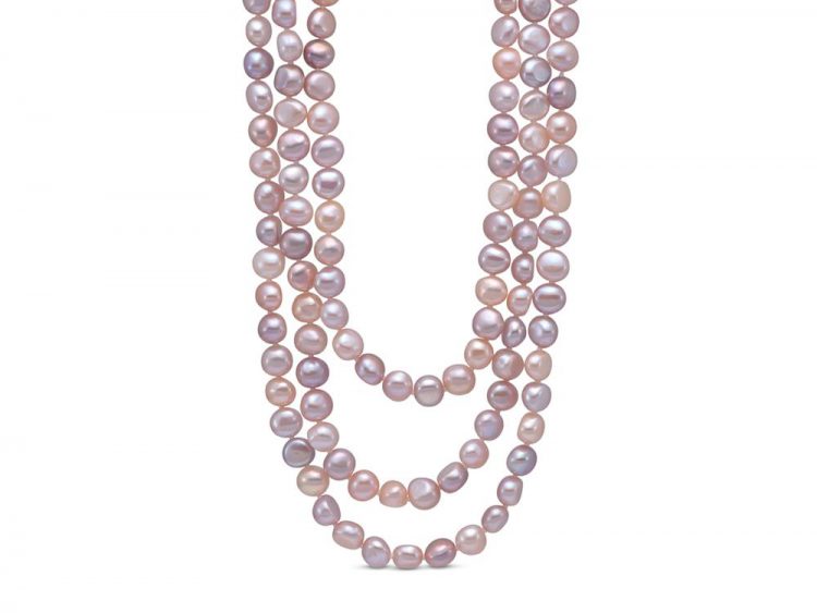 MASTOLONI - 8-9MM Multicolor Pink & White Baroque Freshwater Pearl Strand 100 Inches